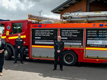 L R PCC Commissioner Jane Kennedy, Supt Mark Wiggins, MFRS Area Manager Gary Oakford#3